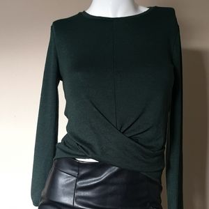 Dynamite crop green sweater xs